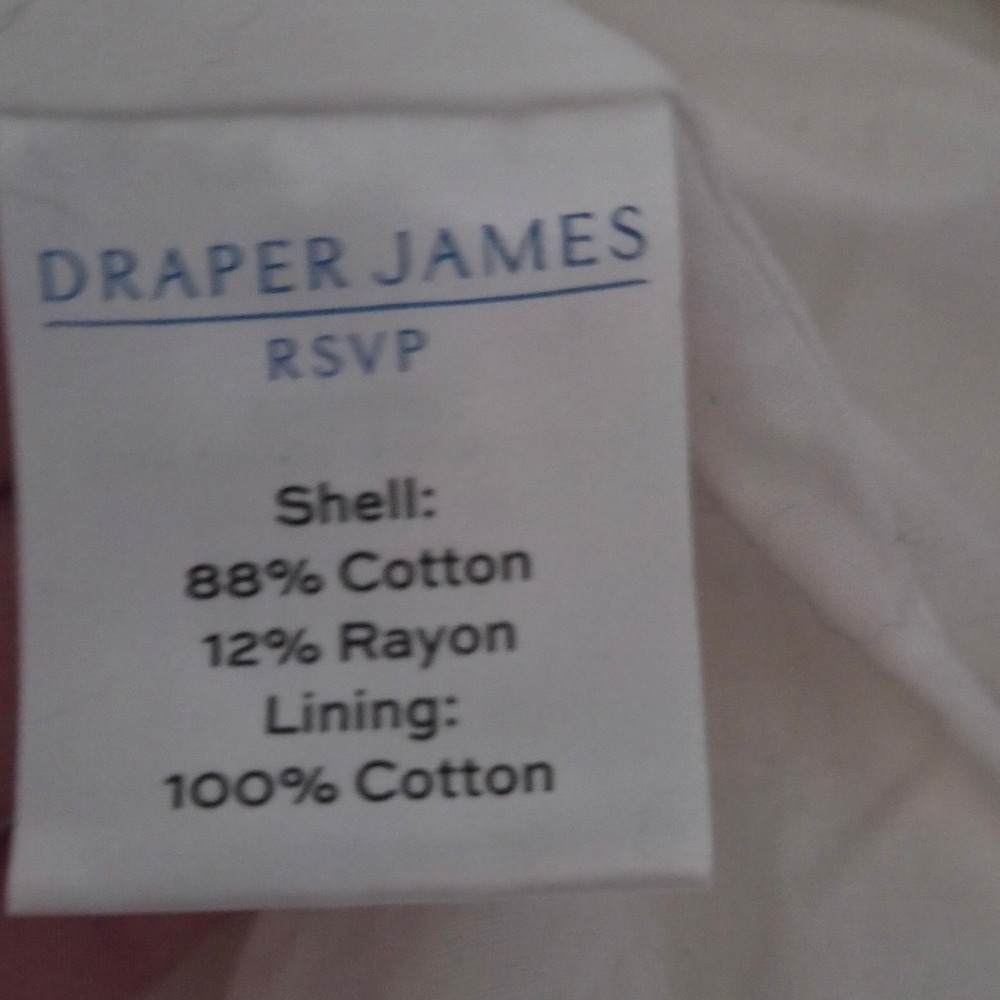 Draper James RSVP Textured Cotton Blazer White M Single Button Jacket - Picture 5 of 5